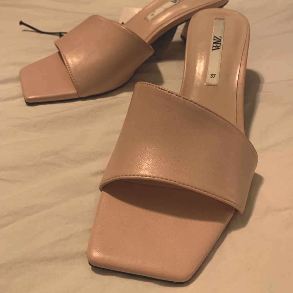 Zara Blush Heels (37) NWT